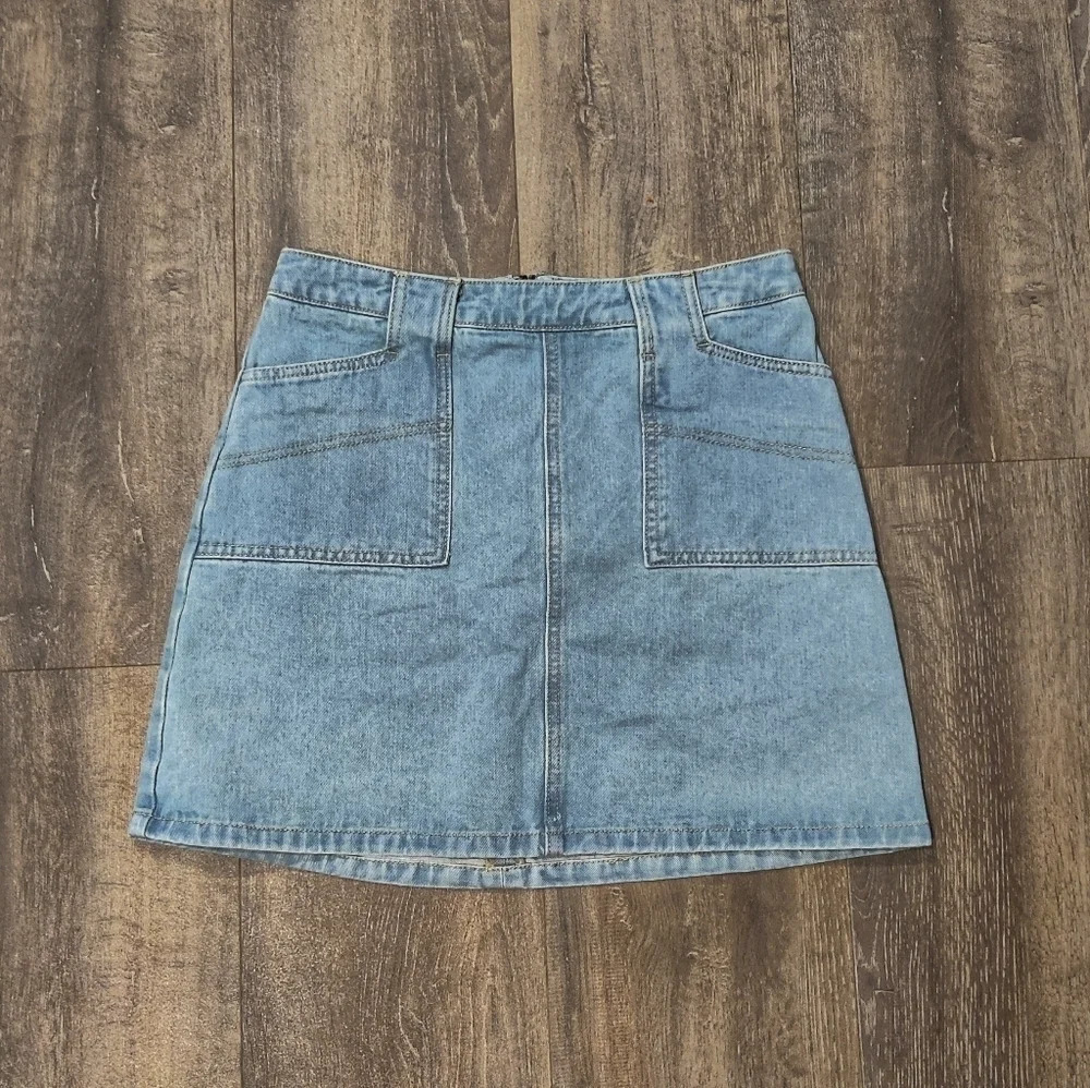 Listicle Denim Mini Skirt